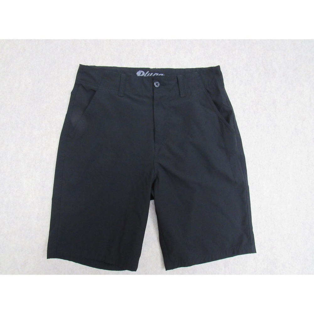 Plugg Mens Hybrid Walk Shorts Black Size 31 Quick Dry Stretch Performance Casual